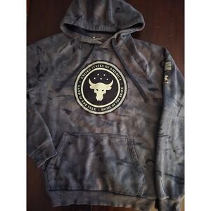 Under Armour Project Rock Hoodie Mens Medium Brahma Bull Freedom Camo Charcoal